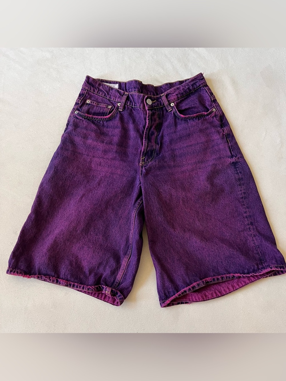 Zara Purple Denim Jean Shorts